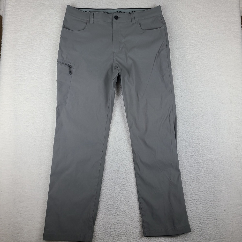 ORVIS Pants Mens 38x32 Gray Straight Leg Performance Preppy Tech Golf